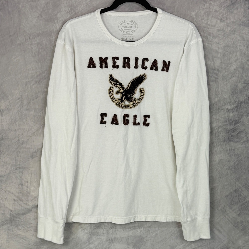 Vtg Y2k American Eagle Long Sleeve T Shirt Graphic Sz L Grunge Distressed